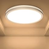 JONMONSM LED Deckenleuchte Mit Heiligenschein 36W, 2700K-6500K, IP54 Wasserdichte Deckenlampe，Drei Farben Dimmbar, natürliches Licht, warmes Licht, kaltes Licht，für Schlafzimmer Wohnzimmer Bad Balkon