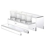 Barregale für Spirituosenflaschen - 3 -stufige Acrylstatuen -Organisator - Whisky Regale Rack für Wohnzimmer, klare Ausstellungsständer für Sammlerstücke Figuren