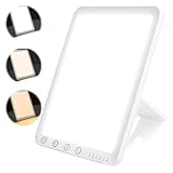 Vmxlso Tageslichtlampe, 15000 Lux Lichttherapielampe, Tageslichtlampen mit 3 Farbtemperaturen, 5 Helligkeitsstufen, Daylight Lamp, Tageslichtleuchte Touch-Control, Memory-Funktion, UV-Frei
