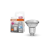 OSRAM Dimmbare LED-Reflektorlampen PAR16 mit Retrofit-Stecksockel, Lebensdauer bis zu 25.000 h, 4000 K, 4,5W, 350 Lumen, GU10, IP20, 6-Pack