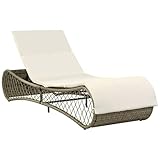 HANJIEFACAI gartenliege,sonnenliege,relaxliege,sonnenliege klappbar,Sonnenliege mit Auflage Poly Rattan Graustrandliege klappbar leicht,campingliege,strandliege,