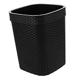 MAGICLULU üllbehälter Aus Im Eleganten Rattan Look Abfallkorb Für Büro Und Zuhause Vielseitig Einsetzbar Schwarzer Abfallcontainer Für ülltrennung Und Aufbewahrung