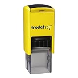 Trodat edy FIX Motivationsstempel für Lehrer und Pädagogen, Stempelset zum Motivieren – 1 Motiv Smiley, Sprachneutral, Gehäuse Gelb, Abdruck Schwarz, Selbstfärbend, 20 x 20 mm