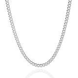 QUADRI - Elegante Kette Herren aus Panzerkette - Halskette Herren Breite 5mm - Silberkette Herren aus 925er Echtsilber - Ketten für Herren Länge 56cm - Silberkette Herrem Made in Italy
