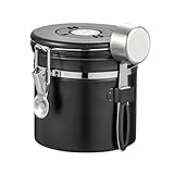 Generico Kaffeedose, luftdichte Kaffeedose, Edelstahldose mit Datumsverfolgung, für Küche, Haus, Restaurant, Café, Speisekammer