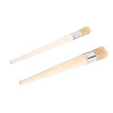 NUOBESTY 2St Zaun Multi Rundbürste Kreidefarbenwachs Professional Miniatur Kreidepinsel Farbregal abgewinkelt Auto Round Brush rundpinsel The Craft tischchen verkleidung malen Borste Bambus