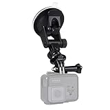 PULUZ Saugnapfhalterung für Gopro Autohalterung, verstellbare Fahrzeugfenster- und Windschutzscheiben-Halterung, kompatibel mit GoPro Hero 12 11 10 9/Insta360 X3 x2/DJI OSMO Action-Kamerahalterung