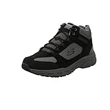 Skechers Herren Oak Canyon Ironhide trekking shoes,hiking boots, Black Suede Mesh Pu Charcoal Trim, 43 EU
