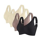 Sonashape – Täglicher Komfort, nahtloser Lifting-BH, stützende, kabellose Push-up-BHs, glättender T-Shirt-BH, plus volle Abdeckung, 4-teilig, L