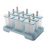 Kranzform Backform Kreative Eisbox im Holzstab-Stil, Küche, Heimwerkerzubehör, hausgemachte Eisbox im Zahlenbackform 18 (Sky Blue, One Size)