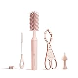 Oceenew Elektrische Babyflaschenbürste mit Silikonbürste/Saugerbürste/Strohhalmbürste/Flaschenklemme und Abtropfgestell IPX67 wasserdicht, BPA-frei, Ideal für zu Hause und unterwegs