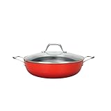 LAGUIOLE, leichte Schmorpfanne aus Gusseisen, 28 x 8,2 cm – hervorragende Wärmespeicherung, antihaftbeschichtet, elegantes Design, alle Wärmequellen, Induktion, 100% Gusseisen, 3,5 l, rot