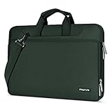 MOSISO 360 Schutz Laptop Schultertasche Kompatibel mit MacBook Air 15 Zoll 2023 M2 A2941/Pro 16 2023-2019 M3 M2 M1,15-15,6 Zoll Notebook,Passende Farbe Hülle mit Trolley Gürtel,Smaragdgrün