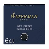 Waterman Füller-Tintenpatronen | International Standardgröße | Intense Black | 6 Stück