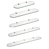 HomeHeng Glasregal Glasablage Wandregal Glas 8mm Hartglas,Klarglas + Chrom Glasklemme,Glas Regal für Badezimmer 35 x 12 cm,E3308-35HC