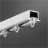 Aluminium-Vorhangschiene zur Deckenmontage, mit eingebautem Raumteiler, Gleitschiene, kommerzielle Qualität, Metall, versenkte Trennwand, komplettes Set für Zuhause oder Büro, Weiß, 5 m