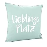 heimtexland ® Outdoorkissen 45x45 Dekokissen Outdoor Garten Lounge Deko Kissen Typ839 Lieblingsplatz Mint