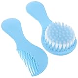 Angoily Neugeborenen Babybürsten Satz mit Weichen Borsten und Babykamm Sanfte Pflege für Empfindliche Kopfhaut Ergonomischer Griff Himmelblau Babypflege für Jungen und Mädchen