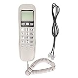 Schnurgebundenes Telefon, Kleines Kabelgebundenes Festnetztelefon, Flash-Wahlwiederholung, LCD-Display, Schnurgebundenes Telefon, Telefone für Senioren, Festnetzanschluss für das Heimbüro(Weiß)