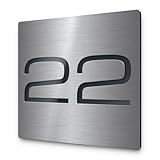 Premium Hausnummer Edelstahl & Acryl schwarz o. anthrazit - modernes Hausnummernschild - groß & klein - edles Straßenschild mit Wunschtext - Haustürschild für draußen - ab 20x20 cm