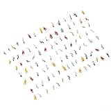 Vidonergy Sitzfiguren im Maßstab 1:87 – 100 Stück Modellfiguren für Garten, Wagen, Bus oder Haus – Miniatur-Statuen aus Kunststoff für Außen- und Innendekoration (Farbe wie abgebildet)