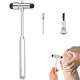 Yuiturt Neurologischer Reflexhammer 18cm mit Eingebautem Pinsel und Nadel, Massagehammer Zinklegierung, Reflexhammer Medizinischer, Neurologischer Reflexdiagnosehammer für Reflextests Schwarz