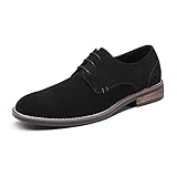 Bruno Marc Anzugschuhe Herren Wildleder Schnürschuhe Klassischer Business Derby Formell Business Casual Schuhe,Size 45,Schwarz,URBAN-08-E