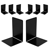 8 Stück Schwarze Buchstützen, extra groß & verstärkt Bücherstütze, Schlicht und Sturzsichere Buchstütze Für Kinderbücher, Büro, Schule & Bibliothek