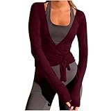 Generisch Blusen Damen Elegante Langarmshirt Casual Einfarbig Tshirt Elegante Baumwolle Tunika Langarm Damenkleidung Kuschelig Oberteile Ballet Frauen Freizeit Weich Oberteile Lässig Lose Blusen