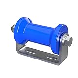 SUPROD Polyurethan Kielrolle mit Halter Sliprolle Bootstrailer Sliphilfe Spulenform verzinkt 125 mm, blau
