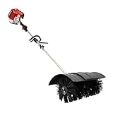 52CC Benzin Kehrmaschine Motorbesen, 2-Takt 2,3 PS Schneeräumer Kehrmaschine, Handheld Schneeräumer Sweeper Straße Fegen Tool für Kunstrasenflächen, Straßen, Bauernhöfen