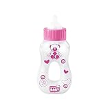Simba 105560013 - New Born Baby Magisches Milchfläschchen, Milchflasche mit verschwindender Milch, 13cm, Weiß, Rosa