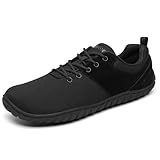 SAGUARO Barfußschuhe Wish Ⅰ- Knit Barfußschuhe Damen Herren Barfussschuhe Zehenschuhe Barfuß Schuhe Wide Toe Box Barefoot Shoes Weit Zehenbox Traillaufschuhe Barfusslaufschuhe Schwarz, Gr.46