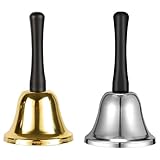 Weihnachtsmann Glocke,Nikolausglocke,Anruf Service Bell,Weihnachtsglocke 2PC Handglocke Metalltee Tischglocke für Restaurant Küche Hotel Hochzeitsfeier Weihnachtsfete