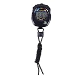 ibasenice 1 Stück Multifunktionale Sport Stoppuhr mit Großem LCD Display Praktischer Match Timer für Training und Wettkämpfe Schwarz