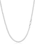 Silvora Feine Silberkette 3mm Ultradünne Panzerkette Herren Sechseck Denim Damen Kette 925 Silber Damen Kubanische Silberkette 51cm Halskette ohne Anhänger für Vater Freund Ihr