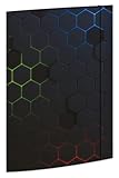 RNKVERLAG 46332 - Sammelmappe Hexagon 240 x 330 mm, Dokumentenmappe für DIN A4, mit Gummizugverschluss, 1 Stück