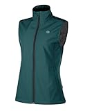 KUTOOK Weste Damen Sommer Leicht Ärmellos Laufweste Sportweste Fahrradweste Radweste Winter Softshell Fleece für Outdoor Hundesport Golf Grün L