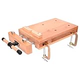 MYOYAY Tragbare Hobelbank 53x28x7 cm | Mini Werkbank aus Buchenholz, Verstellbarer Schraubstock Workbench, Mobiler Arbeitstisch Werkstatt, Werktisch Holz für Klemmen und Hobeln