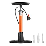Bicycle Pump, Standing Air Pump 160PSI, Multifunctional Nozzle for Cycling Gear, Inflator for Footballs, Motorcycles, Mountain, Road Bikes, Inflatable Toys and Swimming Rings, 43cm