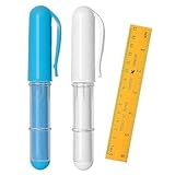 Buhdjfnke Stoffkreidemarker zum Nähen, Quilten, Basteln, Löschbare Schneiderkreide zum Arbeiten auf Verschiedenen Stoffen (2 Stück mit 1 Lineal)