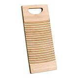 Wäschewaschbrett – 40 x 15 x 1,5 cm großes Waschbrett aus Holz, Scheuerbrett aus Holz im antiken Stil, gewelltes Rippenmuster-Design | Effizientes Handwaschgerät für Wäsche, tragbare Waschstation für