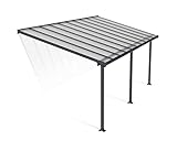 Canopia by Palram Terrassenüberdachung Alu Olympia 3X6.10 Polycarbonat Hohlkammerplatten Pergola 619 x 295 cm Grau zur Überdachung ihrer Terrasse