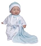 JC Toys La Baby Kaukasisches Babypuppen-Set - Weiche 28 cm Babypuppe | Waschbar | Abnehmbares blaues Outfit mit Mütze, Decke & Schnuller| Für Kinder ab 12 Monaten