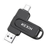 KEXIN USB C Stick 256GB USB Stick 3.0 OTG 100MB/s 2-in-1 Speicherstick C 256 GB Dual Flash-Laufwerk für PC, Auto, Smartphone iPhone 15/16/17 Schwarz