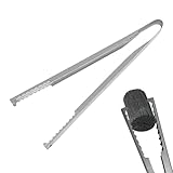 Vllold Grillzange – Kaminzange aus Edelstahl, Kohlezange, tragbare und lange Kaminzange, robuste Holzkohlezange zum Kochen, Grillen, Feuerstelle, Lagerfeuer, Camping