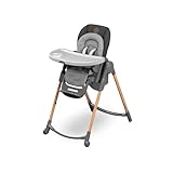 Maxi-Cosi Minla Kinderhochstuhl Mitwachsend, 0–14 Jahre, bis zu 60 kg, Hochstuhl Baby, 9 Höhenstufen, 5 Neigungspositionen, 4 Tablettpositionen, kompakt faltbar, Essential Graphite