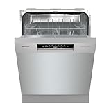 Gorenje GU642E90X Geschirrspüler/Unterbaugerät/59,9 breite/13 Maßgedecke/6 Programme/Total AquaStop/Ecoprogramm/Höhenverstellbar/Memory Funktion/Eco-Programm/Intensivprogramm/EEK: E/Grau-Metallic