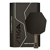STIGA Pro Carbon+ Cybershape Tischtennisracket, 5-Sterne-Profi-Tischtennisschläger mit sechseckiger Form für Offensive Spieler