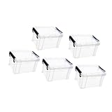 Generisch 5 Stück Teiliges Kleine Transparente mit Deckel Stapelbar Multifunktionale Mini organizer für Schmuck und Kleine Haushaltsgegenstände